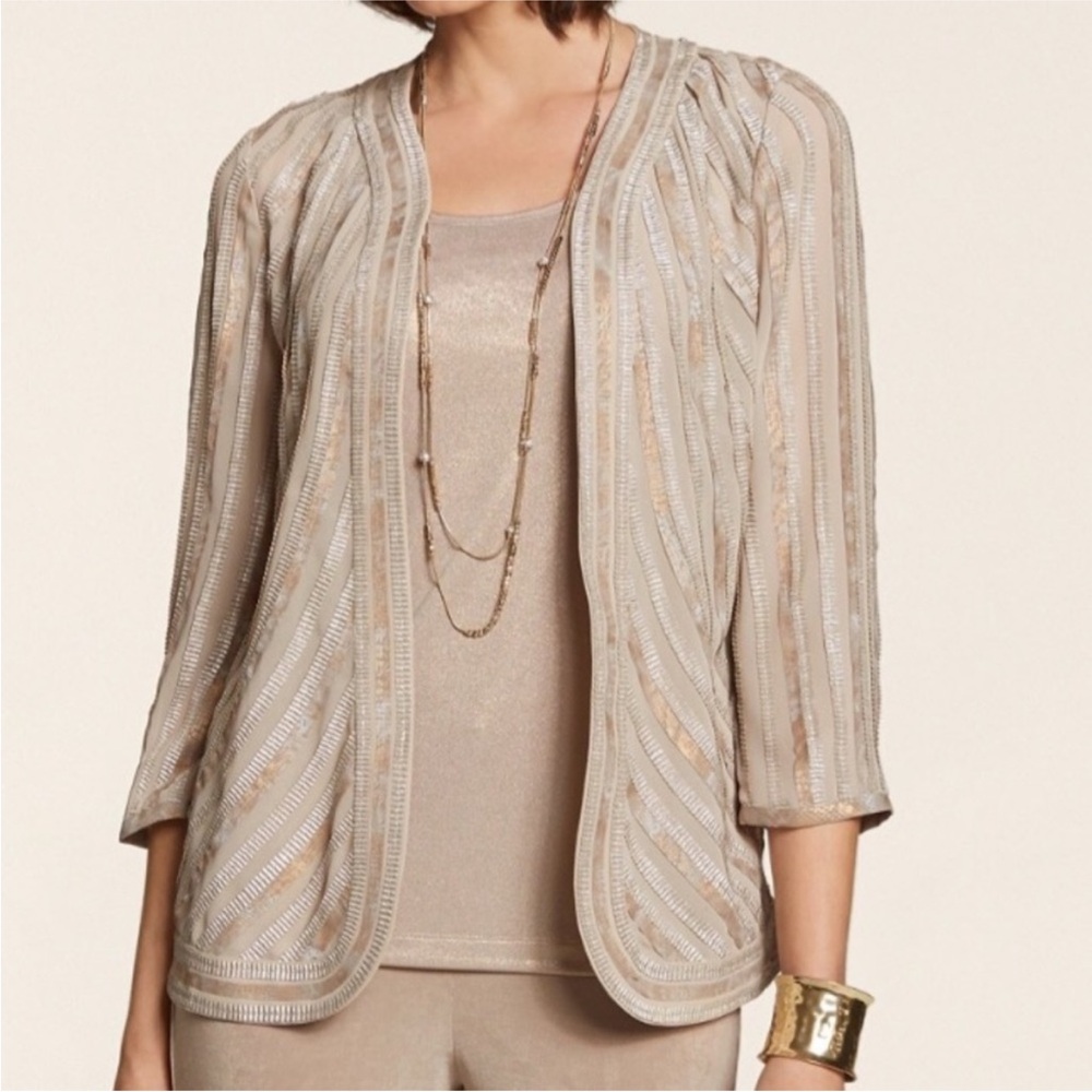 Chico’s Travelers‎ Collection Gilded Strip Jacket